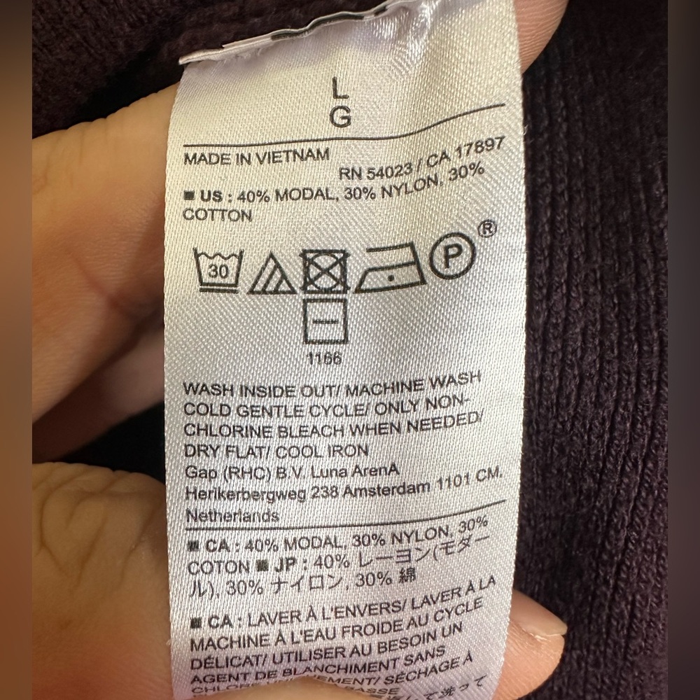 Banana Republic Size L  Dark Purple Crewneck Sweater - Picture 5 of 6